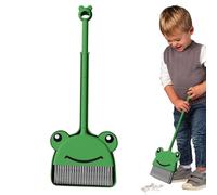 Kids Broom Set - Green Frog Dustpan, Small Children Cleaning Tools | Housekeeping Helper, Pretend Play Household Chores | Realistic Role Play Kit, Educational Preschooler Toy Used