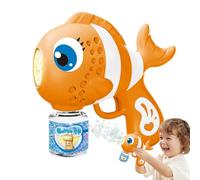 Kids Bubble Machine, Automatic Bubble Blower with Fun Fish Design, Portable Smooth Soap Dispenser for Boys, Girls, Birthday, New Year, Easter, Backyard, 7.28x3.15x7.87 Inches