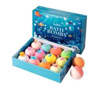 Kids Bubble Spa Bath Balls - 12-Pack Scented Bath Bombs with Surprise Toys | Natural Sea Salt Body Wash Fizzies Bathroom, Daycare, nd Playdates | Gentle Skin-Friendly Bathing Set for and Kids