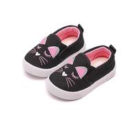 Kids Canvas Shoes Girls Trainers Girls Boys Cat Print Flat Loafers Teen Girl Slip-on Trainer Slip-on Trainers Plimsoles Casual Shoes