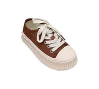 Kids Canvas Shoes Unisex Children School Trainers Boys Girls Black White Lace Up School PE Pumps Plimsolls Breathable Walking Running Gym Sports Trainers