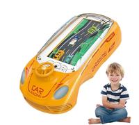 Kids Car Game Console, Handheld Racing Simulator, Interactive Driving Toy, Educational Adventure Mode, Built-In Sound Effects, Travel and Indoor Play, 16.5x7.3x4.4cm Orange Purple White Color