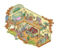 Kids Cartoon Sticker Scenes - Educational Cute Sticker Set, 3D Effect House Stickers | Cute Reusable Stickers Scene Set For, Fun Learning Activity To Enhance Fine Motor Skills & Creativity