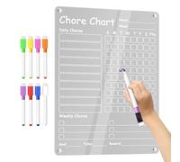 Kids Chore Chart - Magnetic Checklist Planner Board with 8 Markers, 15,7 x 11,8 pulgadas Clear Chore List for Fridge, Daily Weekly Task Organizer for Teens, Kids, Family Kitchen Refrigerator Schedule