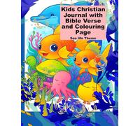 Kids Christian Journal with bible verse and Colouring Page Sealife Theme