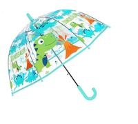 Kids Clear Bubble Umbrella - Perfect for Walking Safety-Grip Curved Handle-Transparente Cute Dome See Through Child-Safety Kids Paraguas for Children,Dinosaurios azules, Dinosaurios azules