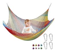 Kids Climbing Net-Bridge net multicolor de doble capa para Treehouse y Backyard | Red de escalada en cuerda al aire libre para niños, red de seguridad para el juegos para el conjunto de os