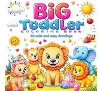 Kids Coloring Book: 50 Cute and Easy Drawings with Fun Backgrounds: Simple Animals, Foods, Vehicles, and Objects to Color - 100 Pages of Learning and Fun for Kids Ages 1-4