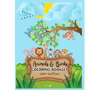 Kids Coloring Book - Animals & Birds: An Easy Color and Trace Activity Book for Toddlers and Preschoolers with Single-Sided Pages to Prevent Bleed-Through
