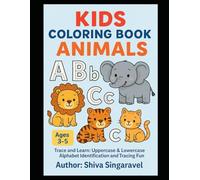 Kids Coloring Book - Animals: Trace and Learn: Uppercase & Lowercase Alphabet Identification and Tracing Fun!