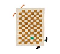 Kid's Concept Alfombra de cuadros Pippi Caqui. 120×160 cm