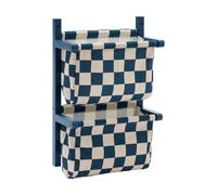 Kid's Concept Estante con bolsillos de tela a cuadros Turquesa. 40 × 19 × 60 cm