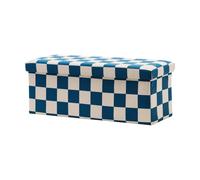 Kid's Concept Puf con almacenaje a cuadros Turquesa. 80x30x30 cm