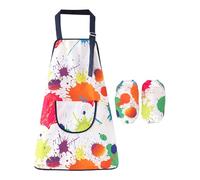 Kids Cooking Apron Adjustable Bib - Sleeve Protector Smock, Painting Art Cover, Classroom Home Kitchen Use | Garden Outdoor School Kindergarten Mealtime Activity Wear Lightweight Fabric Easy Clean