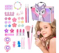 Kids Cosmetic Kit - Washable Makeup Set, Princess Playset with Safe Nonpoisonous Colors, Educational Pretend Facial Makeup, Fun Role-Play Toy, for Girls Childrens Birthday Party