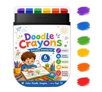 Kids Crayons, 6 Piece Easy Grip Smooth Drawing Coloring Set, Preschool Crayons For Boys Girls Students Home Kindergarten School Classroom Creative Art Learning And Fine Motor Skill Development Use