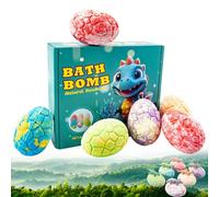 Kids Dinosaur Egg Bath Bombs, Dinosaur Egg Bath Bombs Kids Toy Inside, 6 Pack Dinosaur Egg with Surprise Dinosaur Toys Inside, Atural Sea Salt Color Changing SPA Bath Balls