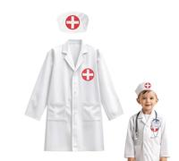Kids Doctor Costume, White Doctor Lab Coat for Girls and Boys Doctor White Unisex Lab Coat Costumes, Lightweight Lab Coat, Halloween Doctor Dress Up Lab Costume for Boy Girls,3-11 Years