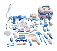 Kids Doctor Play Set 47PCS Pretend Medical Kit with Light Sound Role Play Toy For Boys Girls Age 4 5 6 Interactive Educational Toy with Storage Case For Home School Kindergarten Gift