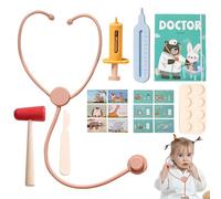 Kids Doctor Play Set, Pretend Doctor Kit, 36x Role Play Equipment Simulation Stethoscope Toy for Classroom, Educational Medical Playset with Carrying Case for Toddler, 7.36x9.76 In