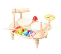 Kids Drum Set - 21x33.5x25.5cm Wooden Musical Toys | montesori Musical Toys | Xylophone Music Instruments | For Boys Girls Birthday Christmas Practice Game Table Home Room Indoor Parties