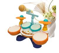 Kids Drum Set - Portable Adjustable Instrument for Play | Wooden Frame with Synthetic Skin, Interactive Percussion Tool, Easy Carry Design, Fun Musical Activity, Perfect for Boys Girls Children