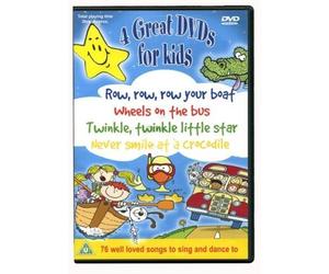 Kids DVD Collection. Row row row your boat, The Wheels on the Bus, Twinkle Twinkle Little Star & Never smile at a crocodile
