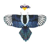 Kids Eagle Wings Costume Set with Bird | 46 Inch Chiffon Cloak For Boys Girls | Halloween Masquerade Role-Play Outfit | Fancy Dress Party Animal Themed Apparel