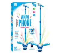Kids Echo Microphone - Interactive Adjustable Stand Music Toys with Light | Karaoke Mics Toy Fun Supplies For Boys Girls Preschoolers Kindergarten Students Family Friends Daughter