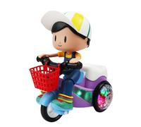 Kids Electric Tricycle, Musical Light Vehicle, Rotating Ride Toy, Dynamic Sound Car Game for Preschoolers Travel Home Playtime School Boys Girls Indoor Outdoor Fun Activity Learning Entertainment Use