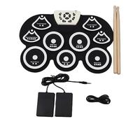 Kids Electronic Drum Set Roll Up Drum Practice Pad Silicona suave impermeable con pedal de pie USB alimentado para niños para principiantes aprendiendo y jugando juegos de batería