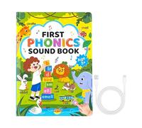 Kids English Learning Talking Book, Rechargeable Audio Phonics Vocabulary Reader Toy, Interactive Educational with Word Recognition and Pronunciation, Learning Tool for Home Story Time