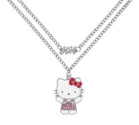 Disney by Euroswan Conjunto de collar Hello Kitty chapado en plata colgante para niña talla única