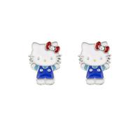 Disney by Euroswan - Pendientes de tuerca Hello Kitty, plata de ley, silueta recortada, talla única
