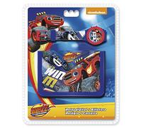 Kids Euroswan Set con Billetera y Reloj Digital Modelo Blaze, Compuesto, Multicolor, 25x7x20 cm