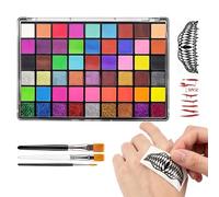 Kids Face Painting Kit 42 Color Water Based Face Paint Palette With Brush | 42 Color Face Painting Kit Features Water Based Paints And A Brush For Kids Carnival Halloween Cosplay Makeup And Holiday