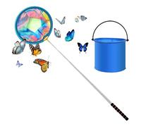 Kids Fishing Net, Catching Tool, 16.14x35.43 Inches, Extendable with Folding Buckets, Beach Play for Pool, Backyard, Camping, Picnic, Party, Boys, Girls, Catching Crab and Frog
