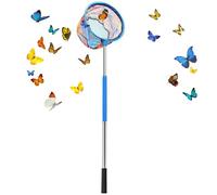 Kids Fishing Nets, Retractable Crab Catching Nets, Non-Slip Handle Skimmer Toys, Heavy-Duty Outdoor Tool for Crabbing, Butterflies, Summer Games, Camping, 9.84 inches