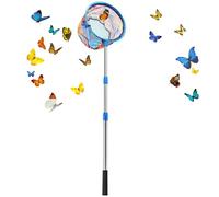 Kids Fishing Nets, Retractable Crab Catching Nets, Non-Slip Handle Skimmer Toys, Heavy-Duty Outdoor Tool for Crabbing, Butterflies, Summer Games, Camping, 9.84 Inches