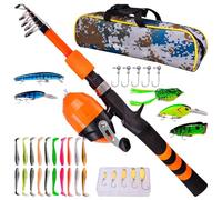Kids Fishing Rod, Comfortable Portable Soft Fshing Set, Fishng Pole, Softe Telescopic Kid Fishinng Pol with Bag Breathable Wear-Resistant Fish Rode & Reel Combos para Camping, Hiking, Backpacking