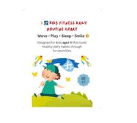 Kids Fitness Daily Routine Chart: A Fun Printable Exercise & Activity Planner to Build Healthy Habits, Reduce Screen Time & Encourage Daily Movement (Ages 5-7)