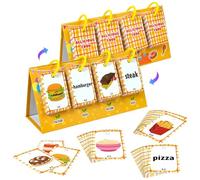 Kids Flash Cards - Double Sided Food Recognition Learning Cards for, Educational Cognitive Toy for Language Development and Early Learning, Preschool Teaching Tool 2.56 Inches