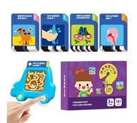 Kids Flash Cards, Portable Instructional Cards, Educational Early Learning Machine, Rechargeable and Interactive Reading Toy for Home, School, Classroom, 4.49x3.23x1.1 Inches