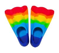 Kids Flippers for Swimming - Rainbow Silicone Bodyboarding Fins with Open Design | Professional Short Youth Swim Fin for Children Boys Girls Beginners Training