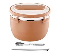 Kids Food Container, Thermal Lunch Box, Portable Storage with Multi Compartments, Leakproof Case with Utensil Set, School Supplies, Meal Organizer for Camping Work Travel, 6.81x6.81x5.24 Inches