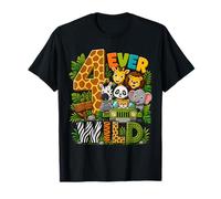 Kids Four Ever Wild 4th Birthday Safari Jungle Animal Party Camiseta