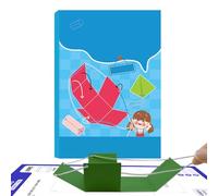 Kids Geometry Learning, Educational Geometry Book with Pull String, Adorable Thinking Training Game, Math Activity Toy for Childrens, Students, Girls Boys, 9.96x6.77x0.79 inches