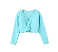 Kids Girl'S Ballet Shrug Pullover Dance Manga Larga Cardigan Niñas Manga Larga Crop Top 100 Verde 3-4 Años