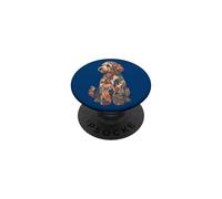 Kids Girls Multicolored Folk Art Cockapoo Dog Lover PopSockets PopGrip Adhesivo