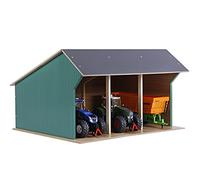Kids Globe 1:32 (para hasta 3 vehículos/Tractores/remolques, Techo Plegable, cobertizo de Madera para Granja, Dimensiones 45 x 38 x 27 cm) 610193, Color